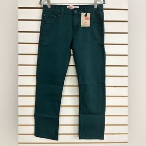 NWT  (Levi's)‎ Boys 513 Slim Straight Fit Corduroy Pants - Green - Size 16